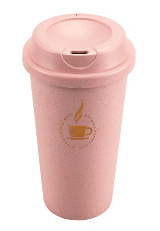 550ml Branded Tumbler Eco Bamboo Pink