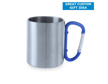 210ml Custom Metal Mugs With Clip Handles