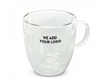 Logo Printed Glass Cups Double Wall