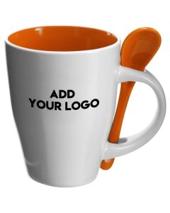 300ml Logo Emblazoned Mugs With Spoons