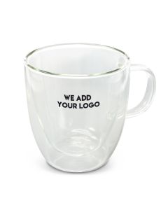 Logo Printed Glass Cups Double Wall