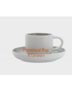 Tint Demi Promotional Cups & Saucers 100ml Grey